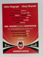 NRL 2011 Daily Telegraph | #145 Darius Boyd | St George Illawarra Dragons