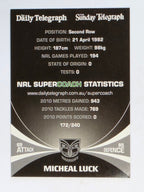 NRL 2011 Daily Telegraph | #172 Micheal Luck | New Zealand Warriors