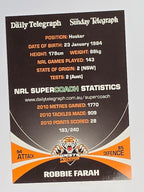 NRL 2011 Daily Telegraph | #183 Robbie Farah | Wests Tigers
