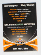 NRL 2011 Daily Telegraph | #190 Tim Moltzen | Wests Tigers