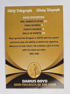 NRL 2011 Daily Telegraph | #193 Darius Boyd Dally M Winner
