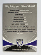 NRL 2011 Daily Telegraph | #206 Andrew Ryan Top Try Scorers