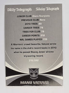 NRL 2011 Daily Telegraph | #219 Manu Vatuvei Top Try Scorers