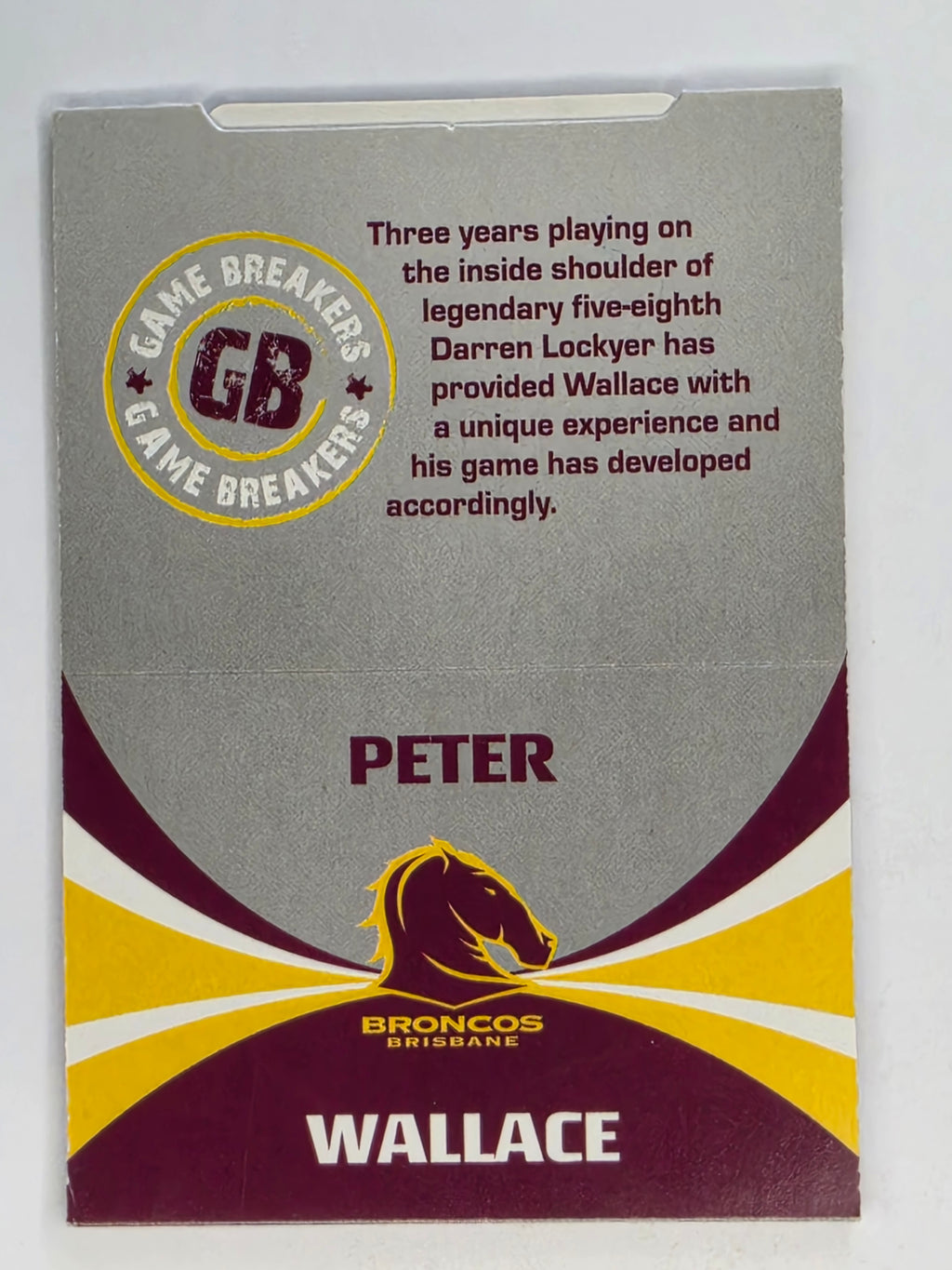 NRL 2011 Daily Telegraph | #223 Peter Wallace Game Breakers (Pop Up Card)
