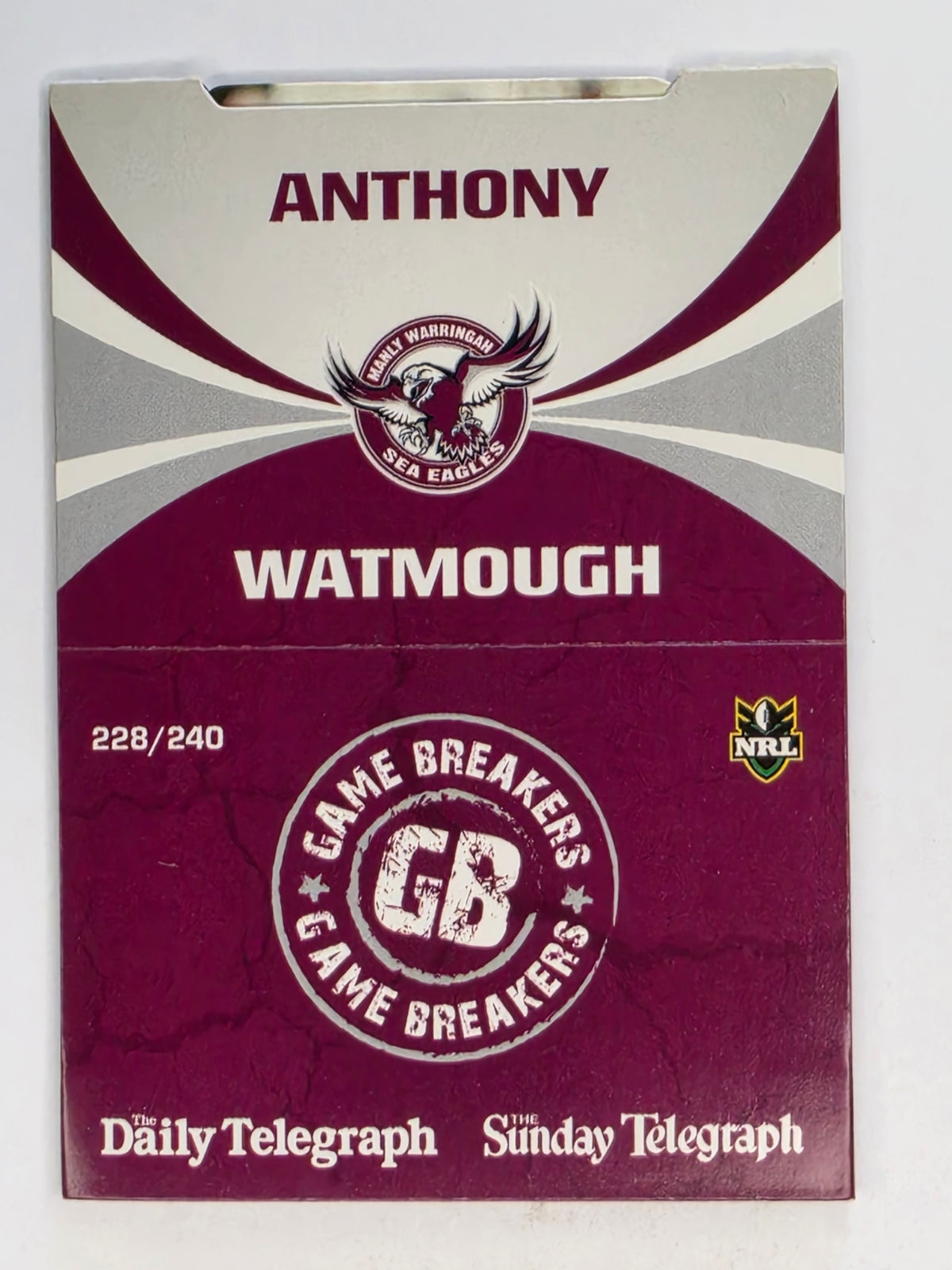 NRL 2011 Daily Telegraph | #228 Anthony Watmough Game Breakers (Pop Up Card)