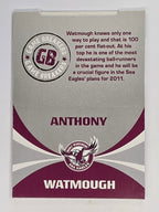 NRL 2011 Daily Telegraph | #228 Anthony Watmough Game Breakers (Pop Up Card)