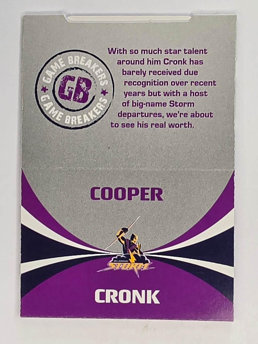 NRL 2011 Daily Telegraph | #229 Cooper Cronk Game Breakers (Pop Up Card)