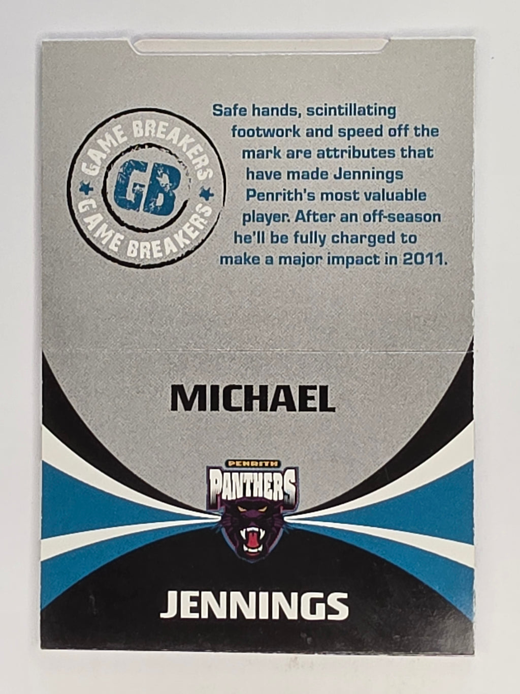 NRL 2011 Daily Telegraph | #232 Michael Jennings Game Breakers (Pop Up Card)