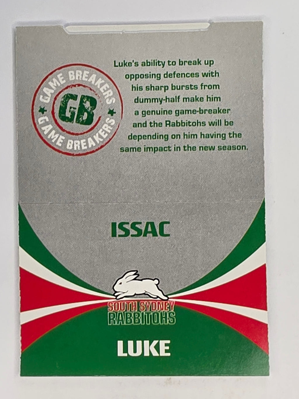 NRL 2011 Daily Telegraph | #234 Issac Luke Game Breakers (Pop Up Card)