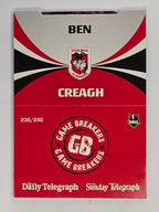 NRL 2011 Daily Telegraph | #236 Ben Creagh Game Breakers (Pop Up Card)