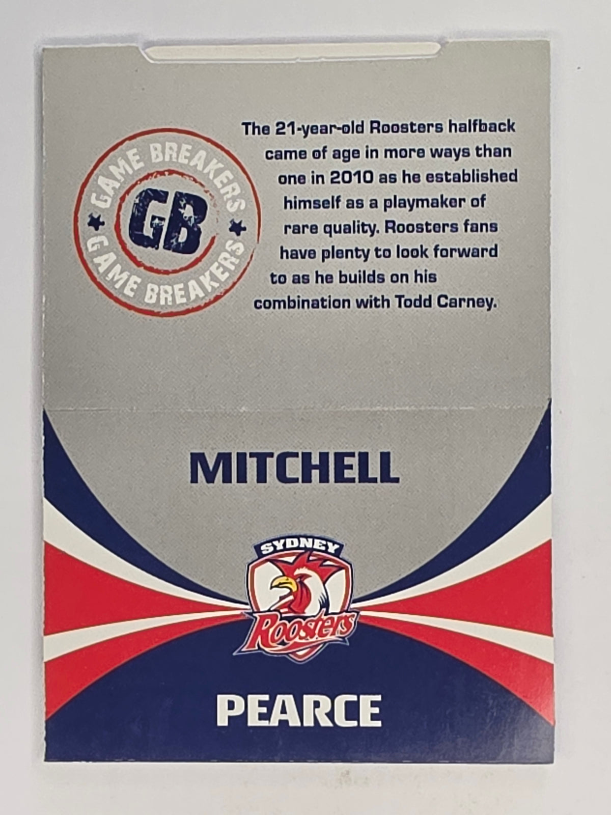 NRL 2011 Daily Telegraph | #237 Mitchell Pearce Game Breakers (Pop Up Card)