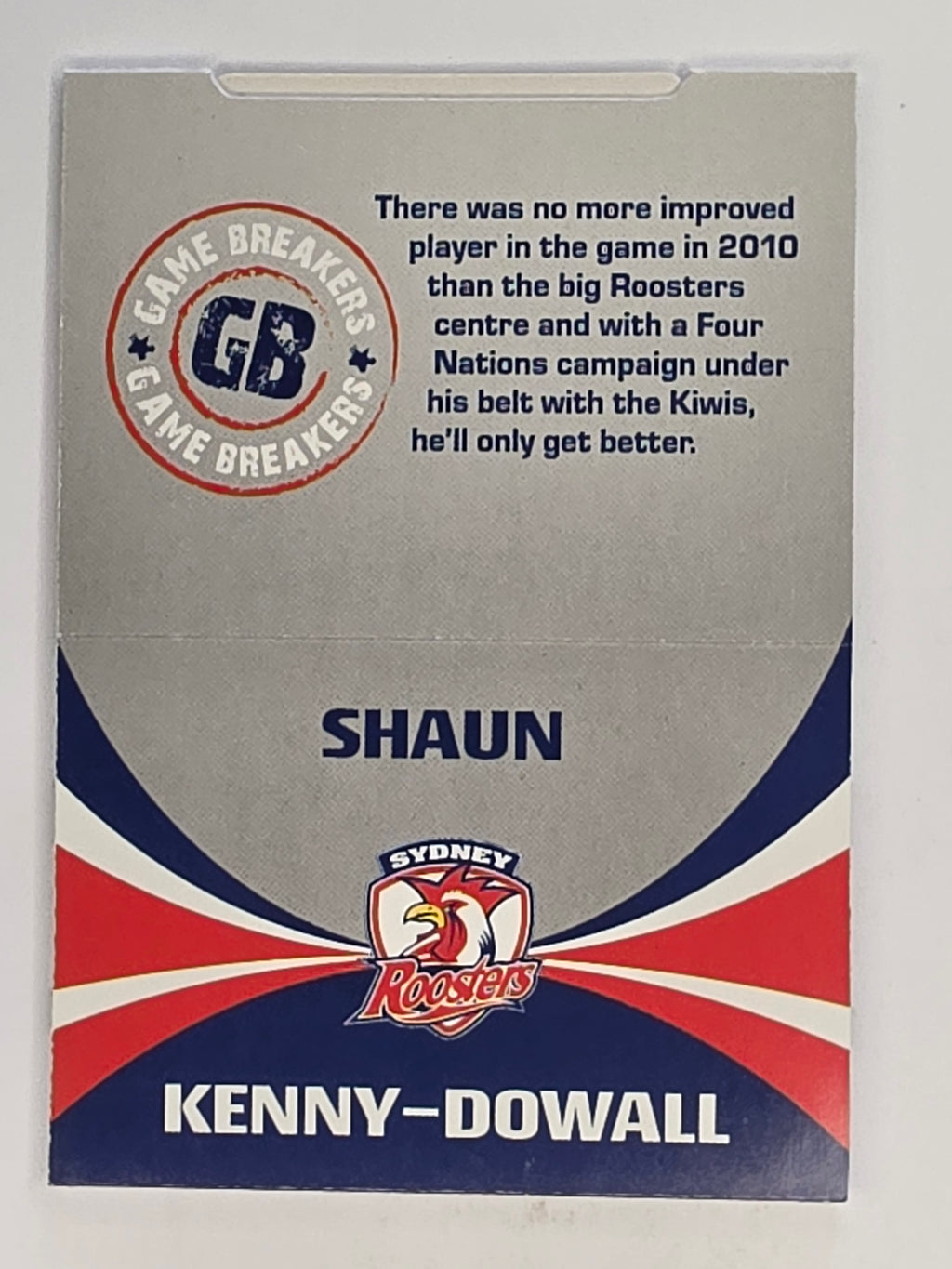 NRL 2011 Daily Telegraph | #238 Shaun Kenny-Dowall Game Breakers (Pop Up Card)