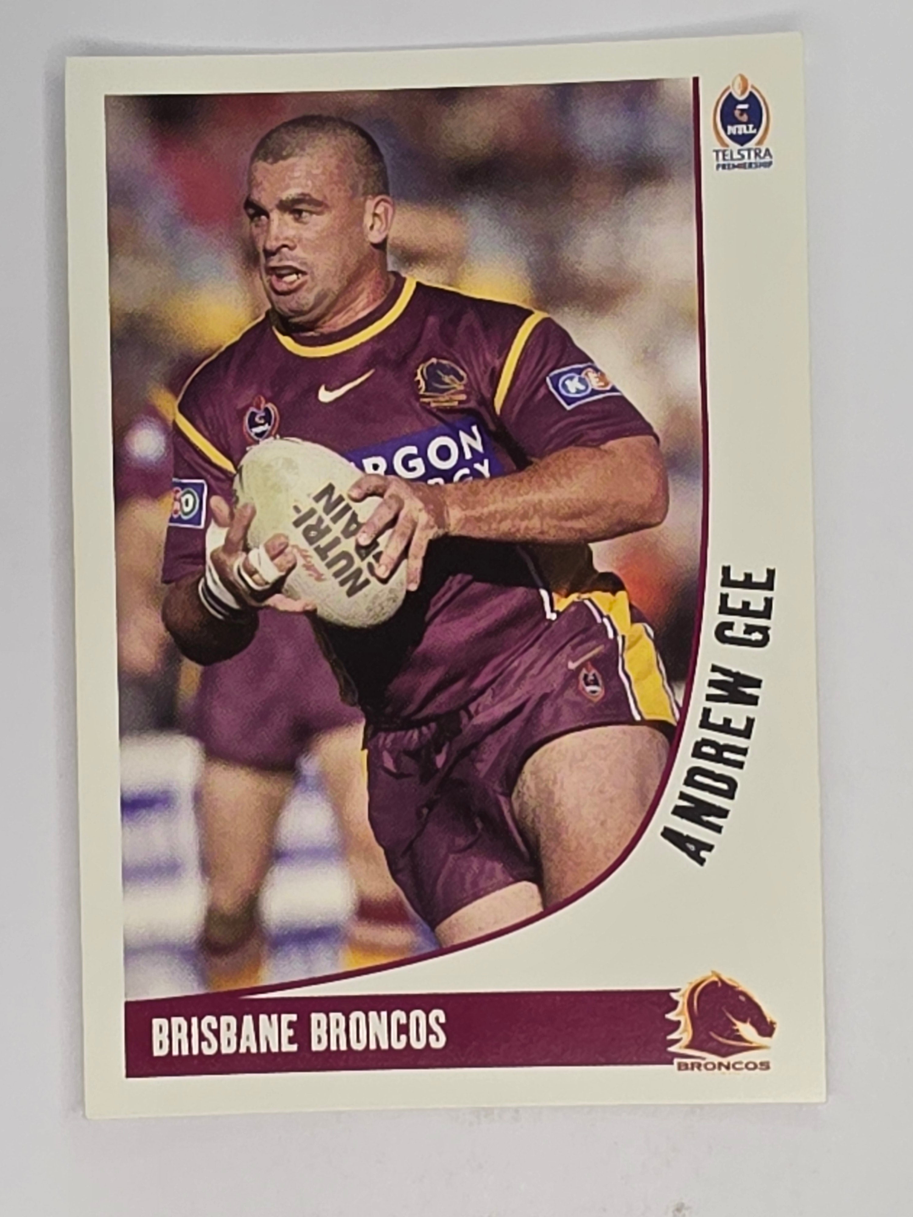 NRL 2003 Daily Telegraph | #008 | Andrew Gee | Brisbane Broncos