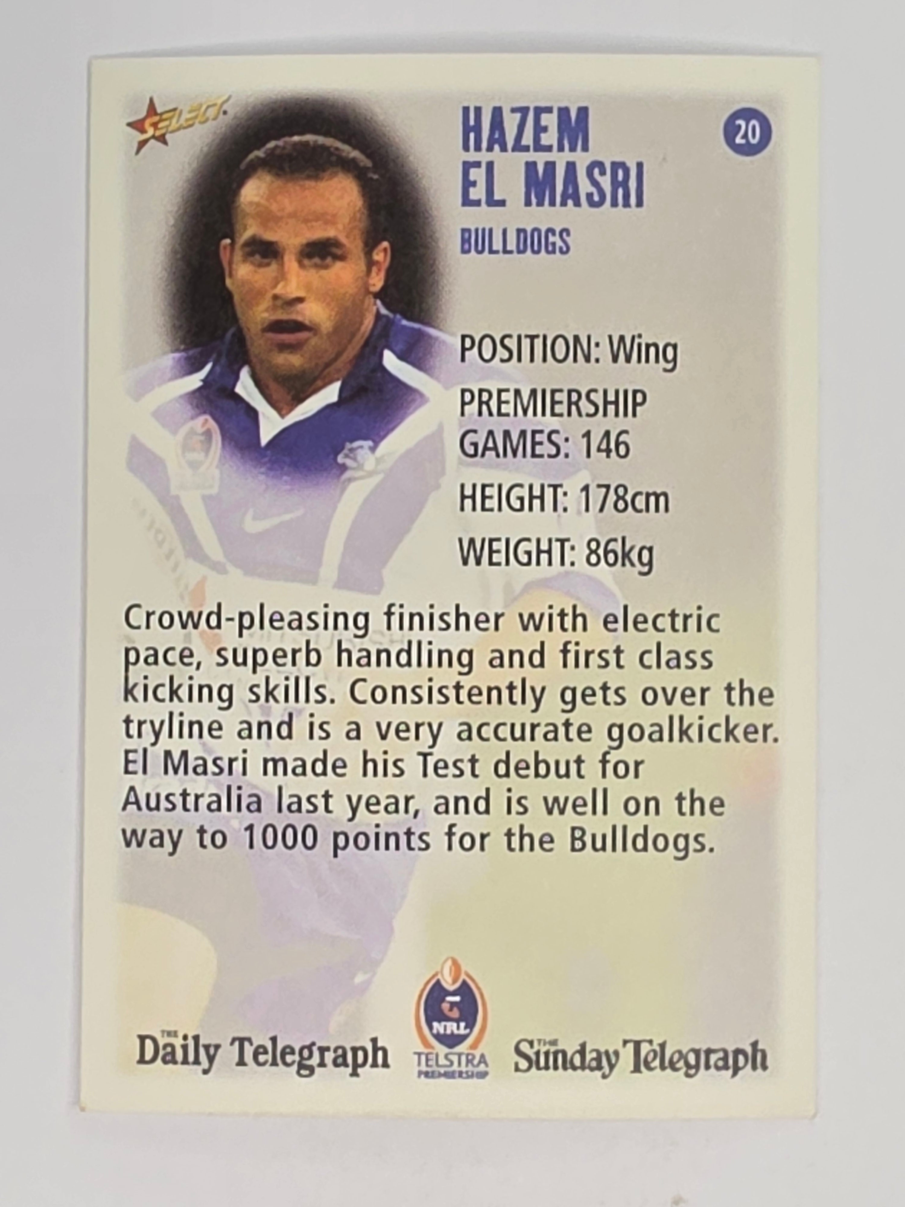NRL 2003 Daily Telegraph | #020 | Hazem El Masri | Canterbury Bankstown Bulldogs