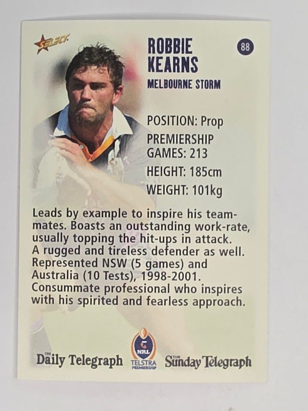 NRL 2003 Daily Telegraph | #088 | Robbie Kearns | Melbourne Storm