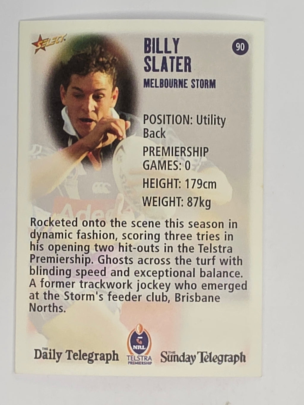 NRL 2003 Daily Telegraph | #090 | Billy Slater | Melbourne Storm
