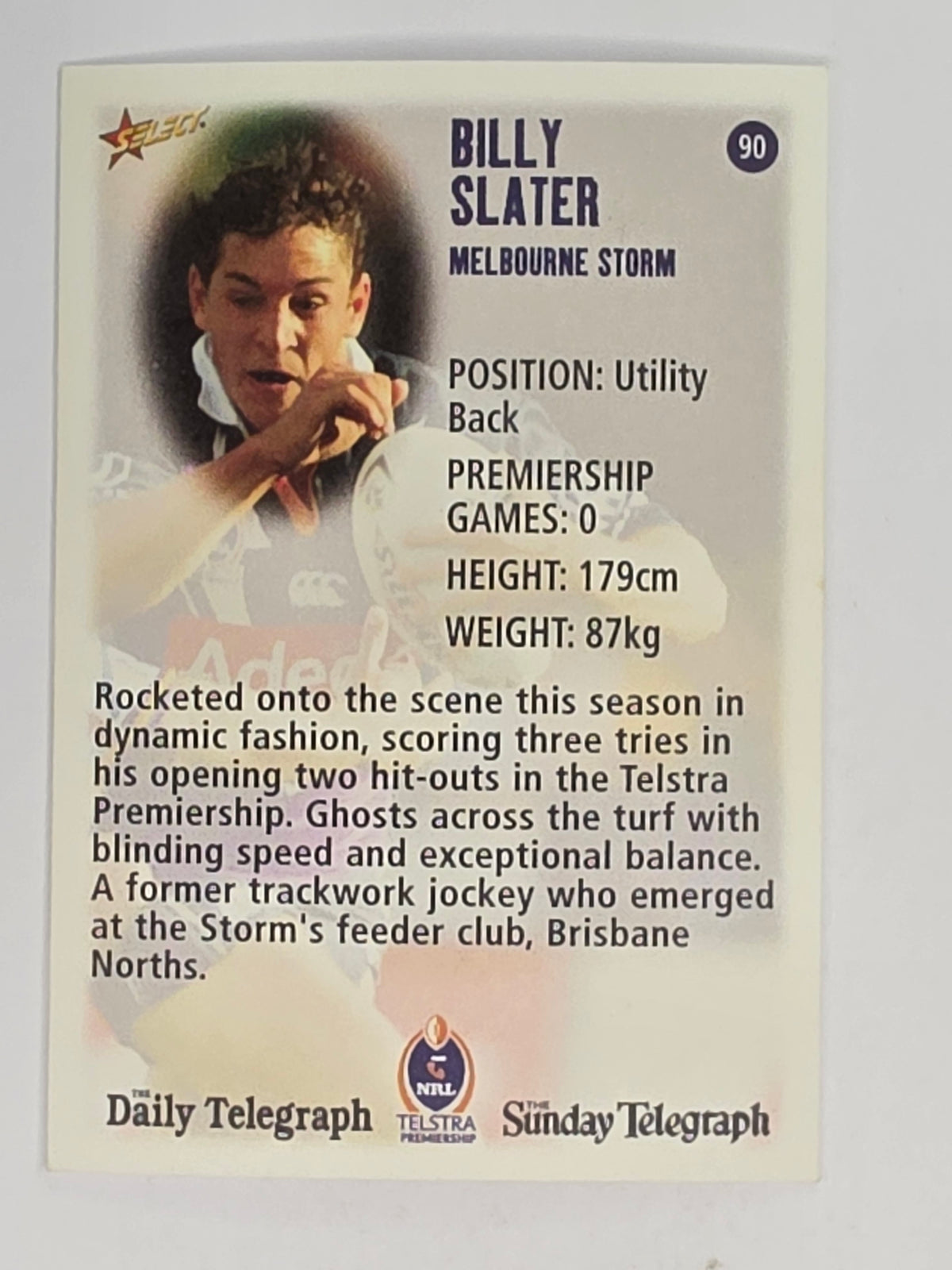 NRL 2003 Daily Telegraph | #090 | Billy Slater | Melbourne Storm