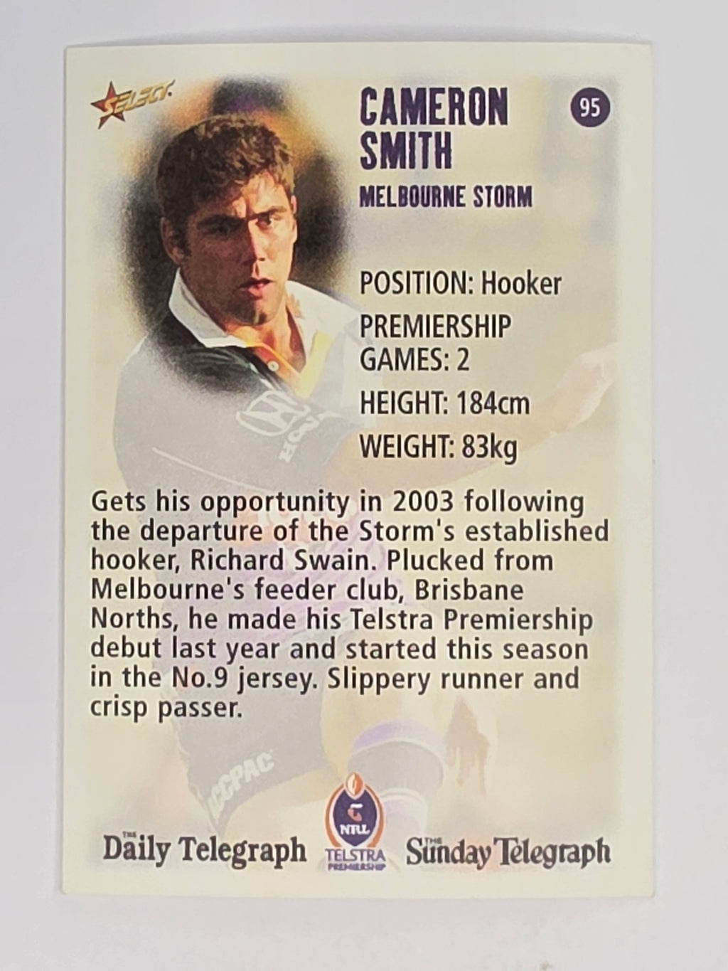 NRL 2003 Daily Telegraph | #095 | Cameron Smith | Melbourne Storm