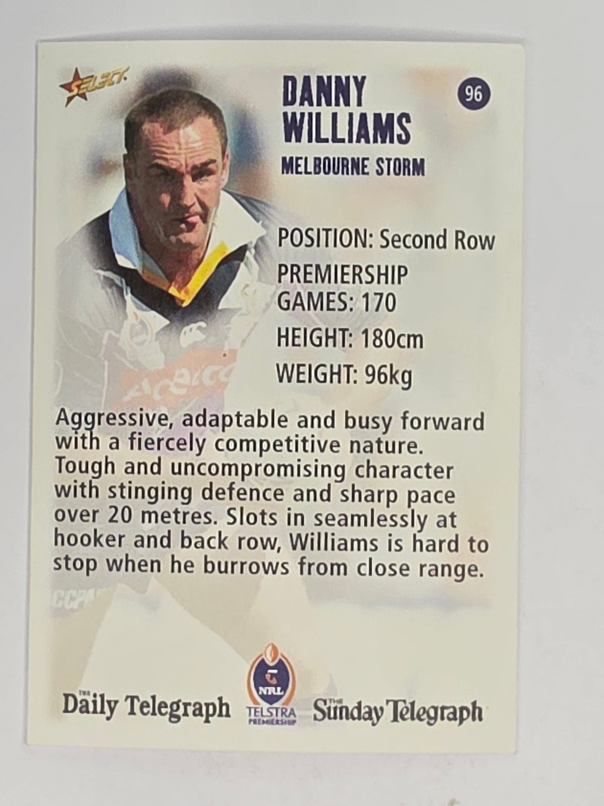 NRL 2003 Daily Telegraph | #096 | Danny Williams | Melbourne Storm