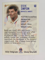 NRL 2003 Daily Telegraph | #111 | Steve Simpson | Newcastle Knights