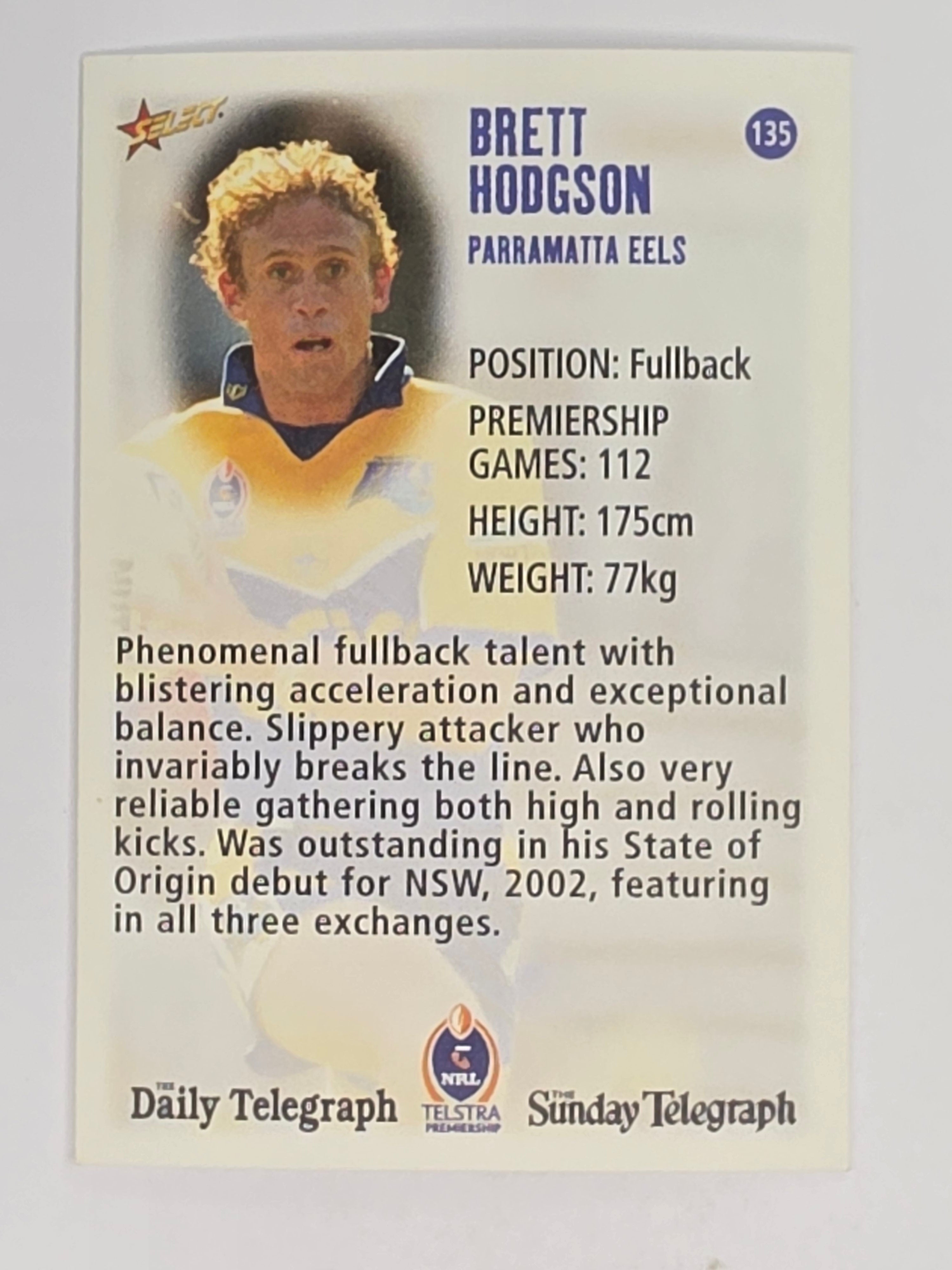 NRL 2003 Daily Telegraph | #135 | Brett Hodgson | Parramatta Eels