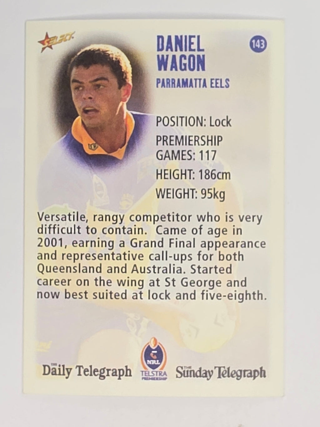 NRL 2003 Daily Telegraph | #143 | Daniel Wagon | Parramatta Eels