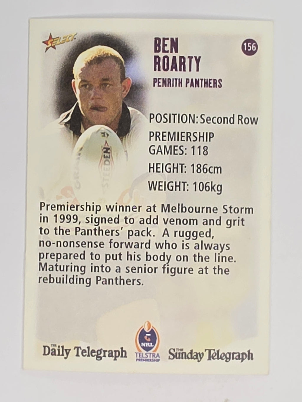 NRL 2003 Daily Telegraph | #156 | Ben Roarty | Penrith Panthers
