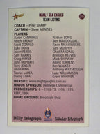 NRL 2003 Daily Telegraph | #245 | Club Card | Manly Warringah Sea Eagles