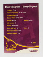 NRL 2009 Daily Telegraph | #011 | David Taylor | Brisbane Broncos
