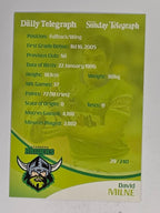 NRL 2009 Daily Telegraph | #029 | David Milne | Canberra Raiders