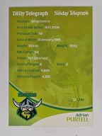 NRL 2009 Daily Telegraph | #032 | Adrian Purtell | Canberra Raiders