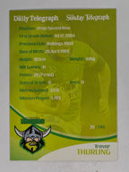 NRL 2009 Daily Telegraph | #035 | Trevor Thurling | Canberra Raiders