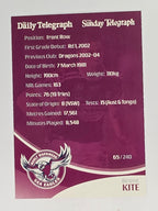 NRL 2009 Daily Telegraph | #065 | Brent Kite | Manly Warringah Sea Eagles