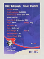 NRL 2009 Daily Telegraph | #087 | Isaac De Gois | Newcastle Knights