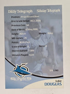 NRL 2009 Daily Telegraph | #124 | Luke Douglas | Cronulla Sutherland Sharks