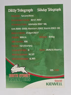 NRL 2009 Daily Telegraph | #135 | David Kidwell | South Sydney Rabbitohs
