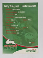 NRL 2009 Daily Telegraph | #139 | Jamie Simpson | South Sydney Rabbitohs