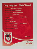 NRL 2009 Daily Telegraph | #146 | Darius Boyd | St George Illawarra Dragons