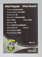 NRL 2009 Daily Telegraph | #196 | Alan Tongue | Canberra Raiders