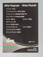 NRL 2009 Daily Telegraph | #205 | Roy Asotasi | South Sydney Rabbitohs