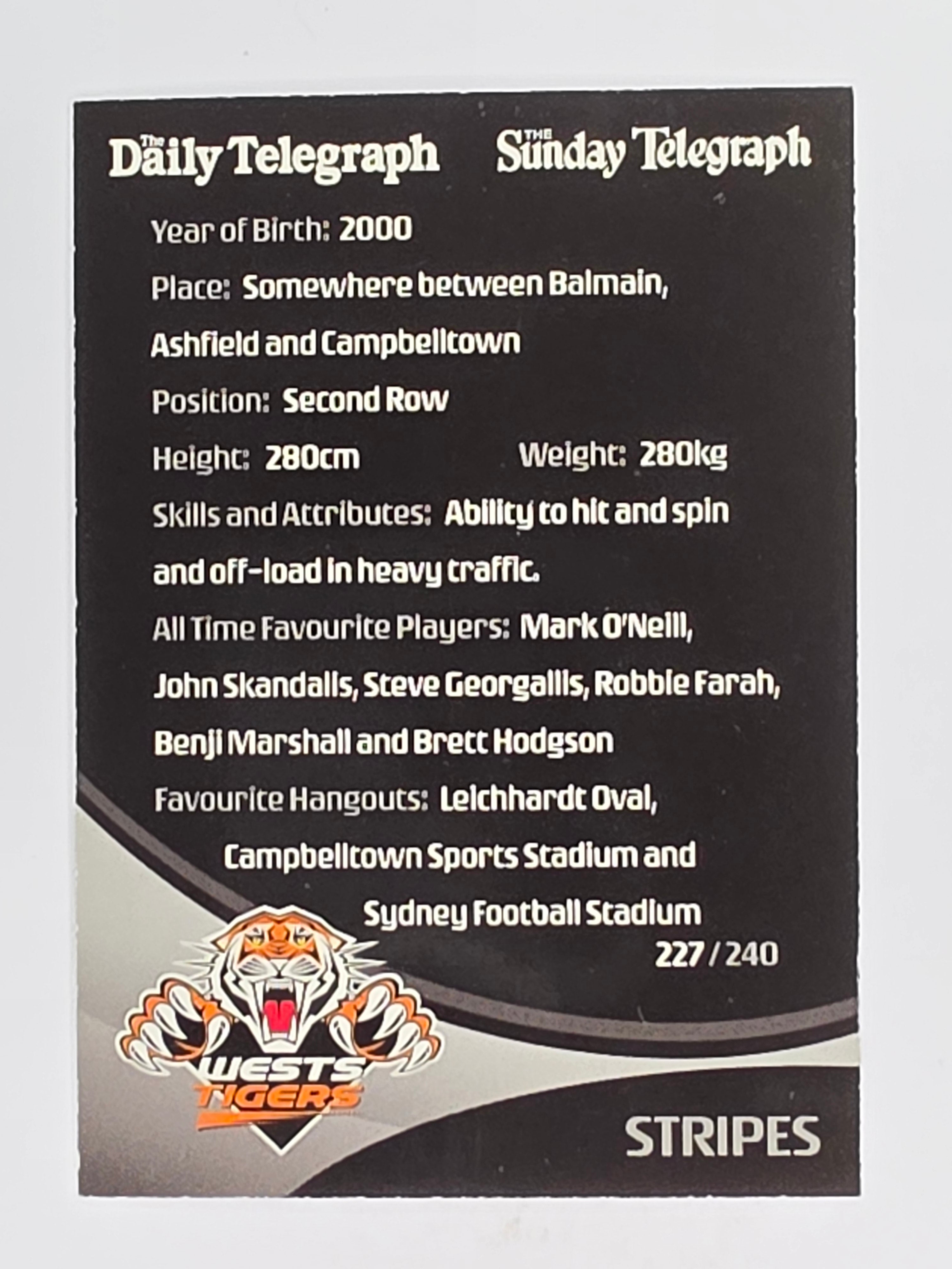 NRL 2009 Daily Telegraph | #227 | Team Mascot | Wests Tigers