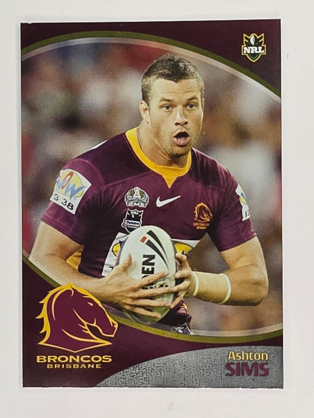 NRL 2009 Daily Telegraph | FOIL #010 | Ashton Sims | Brisbane Broncos