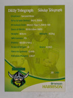 NRL 2009 Daily Telegraph | FOIL #028 | Bronson Harrison | Canberra Raiders
