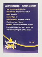 NRL 2009 Daily Telegraph | FOIL #037 | Logo | North Queensland Cowboys