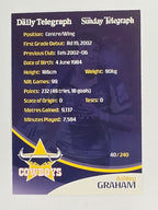 NRL 2009 Daily Telegraph | FOIL #040 | Ashley Graham | North Queensland Cowboys