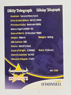 NRL 2009 Daily Telegraph | FOIL #044 | Luke O'Donnell | North Queensland Cowboys