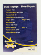 NRL 2009 Daily Telegraph | FOIL #047 | Shane Tronc | North Queensland Cowboys
