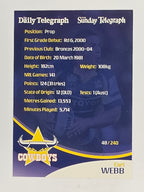 NRL 2009 Daily Telegraph | FOIL #048 | Carl Webb | North Queensland Cowboys