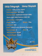 NRL 2009 Daily Telegraph | FOIL #051 | Preston Campbell | Gold Coast Titans