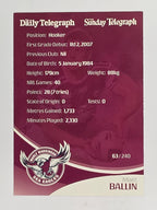 NRL 2009 Daily Telegraph | FOIL #063 | Matt Ballin | Manly Warringah Sea Eagles